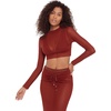 image:imageSteve Madden Womens Mesh Long Sleeve Crop TopMerlot