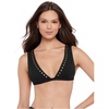 image:imageSteve Madden Womens Over The Shoulder Tall Triangle Bikini Top with StudsBlack