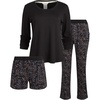image:imageSteve Madden Womens Pajama 3 Piece Set Long Sleeve Shirt Pants Lounge ShortsBlack Camo Spots