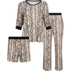 image:imageSteve Madden Womens Pajama 3 Piece Set Long Sleeve Shirt Pants Lounge ShortsSoft Snake
