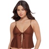 image:imageSteve Madden Womens Tie Front Crop Swim Tankini TopShine Bright Oak Brown