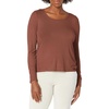 image:imageSteve Madden Womens Womens Ribbed LongSleeve Sleep TeeNight ShirtTiramisu