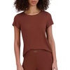 image:imageSteve Madden Womens Womens Ribbed ShortSleeve Sleep TeeTiramisu