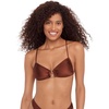 image:imageSteve Madden Womens XBack Ring Front Swim Bralette TopShine Bright Oak Brown