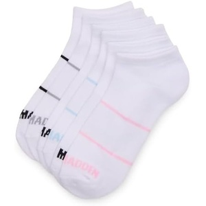 image:imageSteve Madden WOMENS 6PK SOLID MESH ARCH POP STRIPE LOW CUT HALF CUSHION WHITE VALUE PACK OF 6 SOCK SIZE 910 SHOE SIZE 510