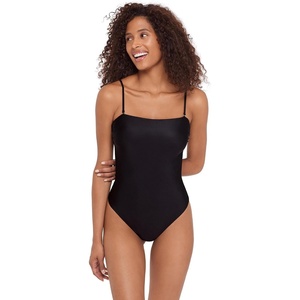 image:imageSteve Madden Womens Bandeau One Piece Swimsuit with Removable StrapsShine Bright Raven