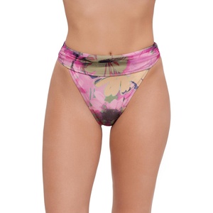 image:imageSteve Madden Womens Banded High Leg High Waist Bikini BottomSuper Bloom