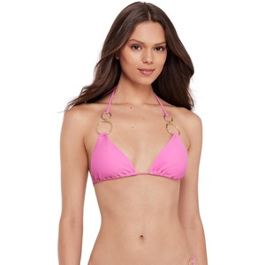 image:imageSteve Madden Womens Basic Tie Halter Triangle Bikini TopNeon Pink
