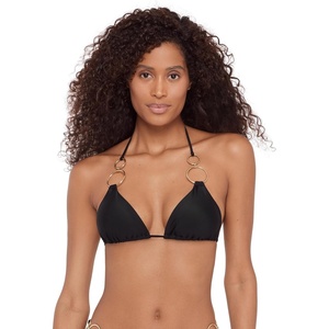 image:imageSteve Madden Womens Basic Tie Halter Triangle Bikini TopRaven