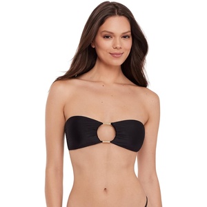 image:imageSteve Madden Womens Cutout Bandeau Bikini Top with Gold BeadsShine Bright Raven