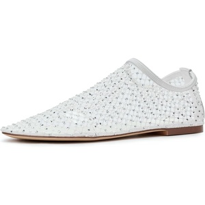 image:imageSteve Madden Womens Mino Ballet FlatWhite Rhinestone