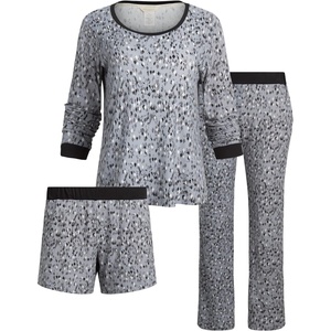 image:imageSteve Madden Womens Pajama 3 Piece Set Long Sleeve Shirt Pants Lounge ShortsDiamond Snake Geo
