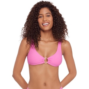 image:imageSteve Madden Womens Ring Front Swim Bralette TopNeon Pink