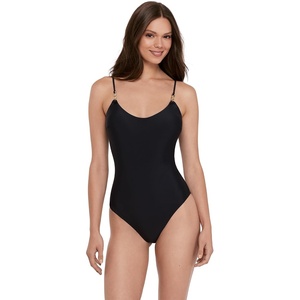 image:imageSteve Madden Womens Scoop Neck One Piece Swimsuit with Gold ChainRaven