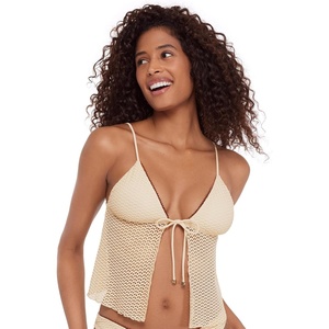image:imageSteve Madden Womens Tie Front Crop Swim Tankini TopPearl Cozy Crochet