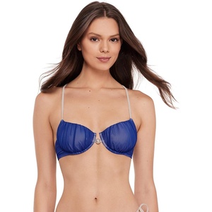 image:imageSteve Madden Womens Underwire Scoop Neck XBack Demi Bikini TopMidnight