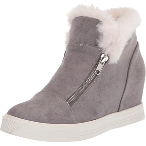 image:imageSteve Madden Womens Wedgie SneakerGrey Suede Fur
