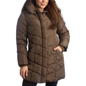 image:imageSteve Madden Womens Winter Coat Long Puffer Jacket Heavyweight Parka  Heavyweight Insulated Quilted Fleece Warmth Windproof Longline Coverage Zip Pockets Removable Hood for Cold Weather WearOlive Green