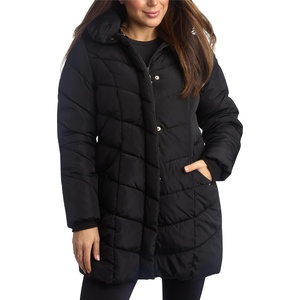 image:imageSteve Madden Womens Winter Coat Long Puffer Jacket Heavyweight Parka  Heavyweight Insulated Quilted Fleece Warmth Windproof Longline Coverage Zip Pockets Removable Hood for Cold Weather WearBlack