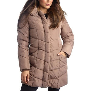 image:imageSteve Madden Womens Winter Coat Long Puffer Jacket Heavyweight Parka  Heavyweight Insulated Quilted Fleece Warmth Windproof Longline Coverage Zip Pockets Removable Hood for Cold Weather WearTan