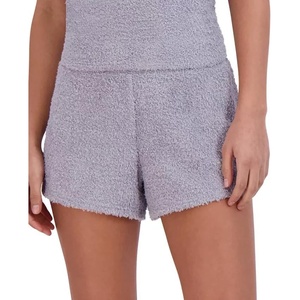 image:imageSteve Madden Womens Womens Fuzzy Pullon Chenille Sleep Shorts Cozy Pajama BottomsLilac