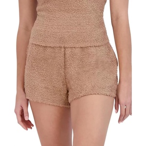 image:imageSteve Madden Womens Womens Fuzzy Pullon Chenille Sleep Shorts Cozy Pajama BottomsPraline