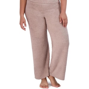 image:imageSteve Madden Womens Womens Fuzzy WideLeg Chenille Sleep Pants Cozy Pajama BottomsBark