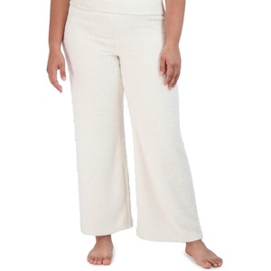 image:imageSteve Madden Womens Womens Fuzzy WideLeg Chenille Sleep Pants Cozy Pajama BottomsWhite