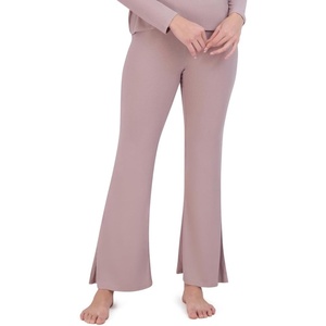 image:imageSteve Madden Womens Womens Ribbed FlareLeg Sleep PantsBark