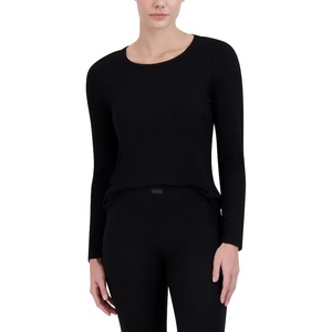 image:imageSteve Madden Womens Womens Ribbed LongSleeve Sleep TeeNight ShirtBlack