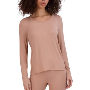 image:imageSteve Madden Womens Womens Ribbed LongSleeve Sleep TeeNight ShirtPraline