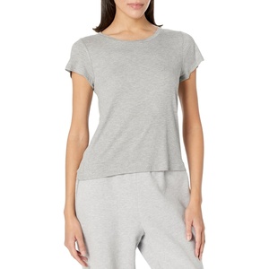 image:imageSteve Madden Womens Womens Ribbed ShortSleeve Sleep TeeHeather Grey