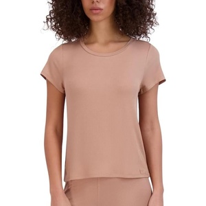 image:imageSteve Madden Womens Womens Ribbed ShortSleeve Sleep TeePraline