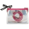 image:imageSteve Madden Womens Steve Madden Dominic Clear Pouch With Card Case Gift SetHot Pink
