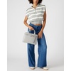 image:imageSteve Madden Womens Steve Madden Roxanne Smooth Satchel With Patent BeltLight Grey