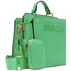 image:imageSteve Madden womens Steve Madden EVELYN Logo Plaque Top HandleGreen Flare