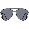 image:imageSteve Madden womens Steve Madden Female Sunglasses Style Monet Aviator SunglassesShiny BlackLight Solid Smoke