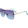 image:imageSteve Madden Womens Female Sunglasses Style Bentley ShieldShiny GoldCrystal BlueBlue Gradient