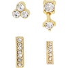 image:imageStone Mismatched Earring SetCrystalGold