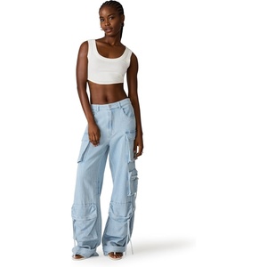image:imageSteve Madden Womens Duo Pant in Lightweight DenimFaded Blue