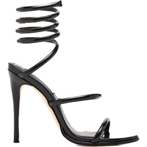 image:imageSteve Madden Womens Exotica Ankle Wrap Stiletto Dress SandalBlack Leather