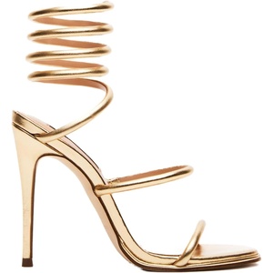 image:imageSteve Madden Womens Exotica Ankle Wrap Stiletto Dress SandalGold Leather