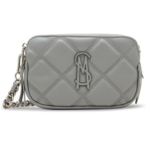 image:imageSteve Madden Womens Steve Madden Daisy Quilted Double Zip CrossbodyLight Grey