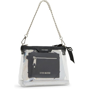 image:imageSteve Madden Womens Steve Madden Dominic Clear Pouch With Card Case Gift SetBlack