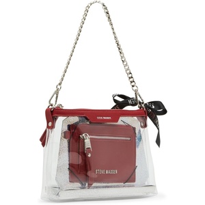image:imageSteve Madden Womens Steve Madden Dominic Clear Pouch With Card Case Gift SetRed