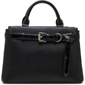 image:imageSteve Madden Womens Steve Madden Roxanne Smooth Satchel With Patent BeltBlack