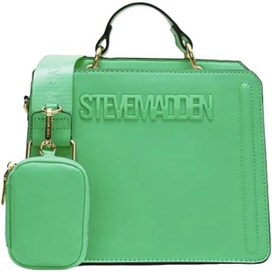 image:imageSteve Madden womens Steve Madden EVELYN Logo Plaque Top HandleGreen Flare