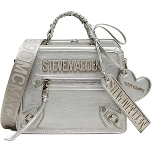 image:imageSteve Madden womens Steve Madden EVELYN Logo Plaque Top HandleSilver