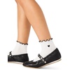 image:imageSteve Madden 5 Pack Micro Heart Embroidered Rib Lettuce Anklet Socks Ivory Womens Size 911