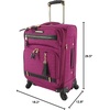 image:imageSteve Madden Designer Luggage  Checked Large 28 Inch Softside Suitcase  Expandable for Extra Packing Capacity  Lightweight Bag with Rolling Spinner Wheels Harlo GrayPeekABoo Purple